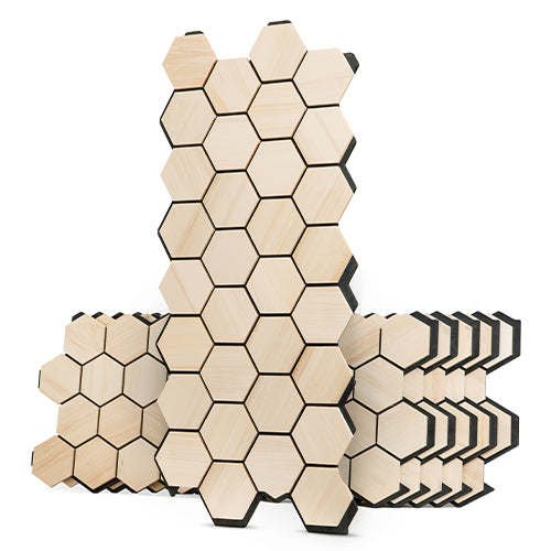 PROSAUNAS Hive Aspen Sauna Wall Panels, Hexagon Pattern, Natural Aspen