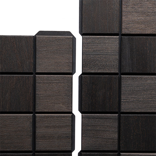 PROSAUNAS Cubist Black Sauna Wall Panels, Square Pattern, Black Abachi