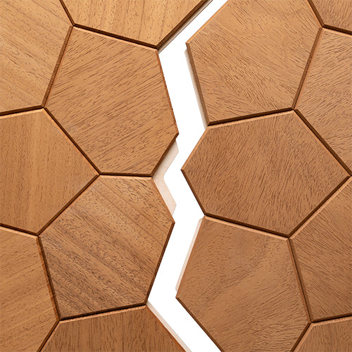 PROSAUNAS Modern Thermo Sauna Wall Panels, Irregular Hexagon Pattern, Thermo-Abachi