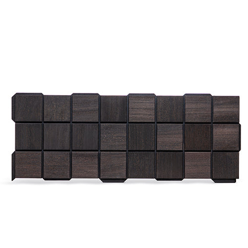 PROSAUNAS Cubist Black Sauna Wall Panels, Square Pattern, Black Abachi