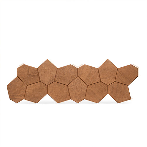 PROSAUNAS Modern Thermo Sauna Wall Panels, Irregular Hexagon Pattern, Thermo-Abachi