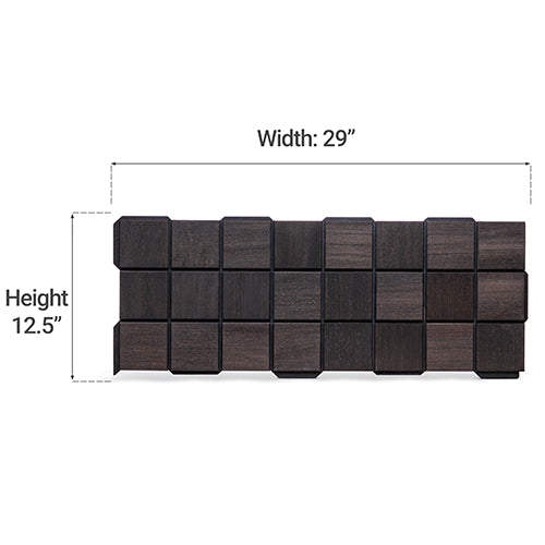 PROSAUNAS Cubist Black Sauna Wall Panels, Square Pattern, Black Abachi