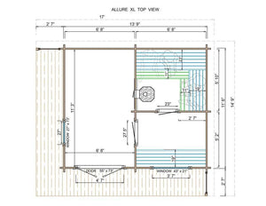 3 Room Modern Outdoor Sauna Kit - Allure XL - West Coast Saunas - BZ - ALLURE - XL