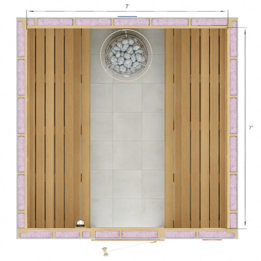 7x7x7 Custom Indoor Cedar Sauna Kit - West Coast Saunas - BSAUCUST447B