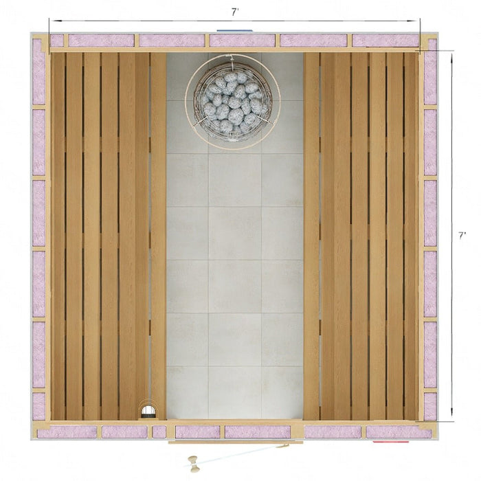 7x7x7 Custom Indoor Cedar Sauna Kit - West Coast Saunas - BSAUCUST447B