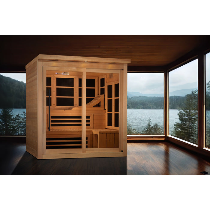 Golden Designs Monaco Limited Edition 6-person PureTech™ Near Zero EMF (Under 2MG) FAR Infrared Dry Sauna GDI-6996-02