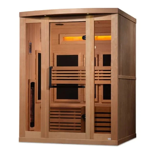 Golden Designs Reserve Edition 3 Person Indoor Full Spectrum Infrared Sauna with Himalayan Salt Bar GDI-8230-01