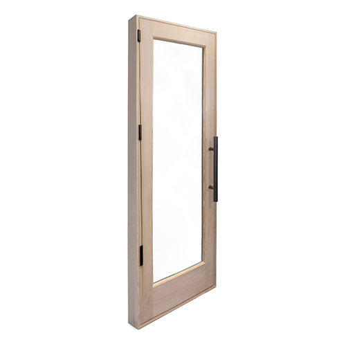 PROSAUNAS Solid Wood Sauna Door with Insulated Glass, 24" x 80" Douglas Fir Sauna Door, Hemlock Jamb, Dual-Pane Insulated Glass