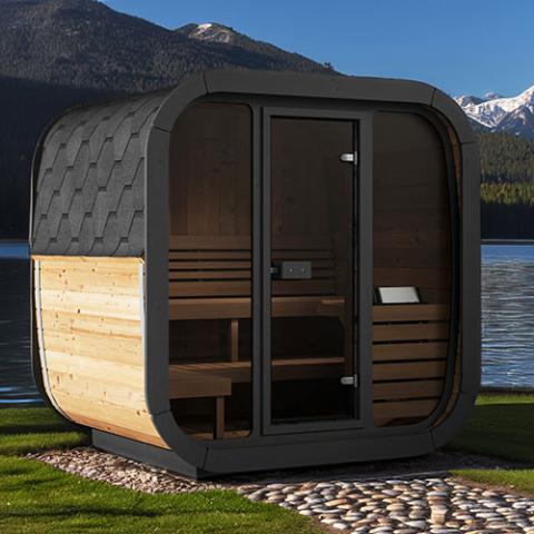 SaunaLife 5 Person Luxury Outdoor Cube Sauna CL5G