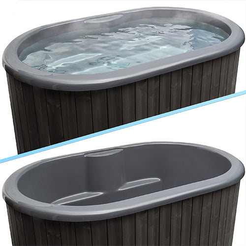 SaunaLife Model S2B Soak Series Home Cold/Hot Immersion Tub, Black, Up to 2 Persons