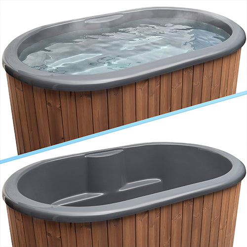 SaunaLife Model S2N Soak Series Home Cold/Hot Immersion Tub, Natural, Up to 2 Persons