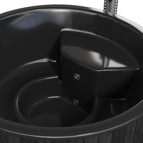 SaunaLife Model S6B Soak Series Home Wood-Burning Hot Tub, Black, Up to 7 Persons