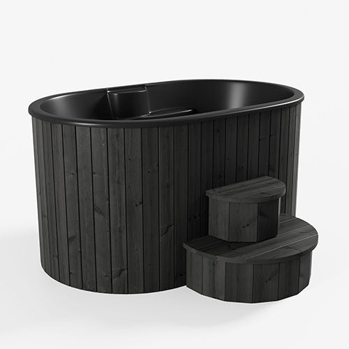 SaunaLife Model S2B Soak Series Home Cold/Hot Immersion Tub, Black, Up to 2 Persons