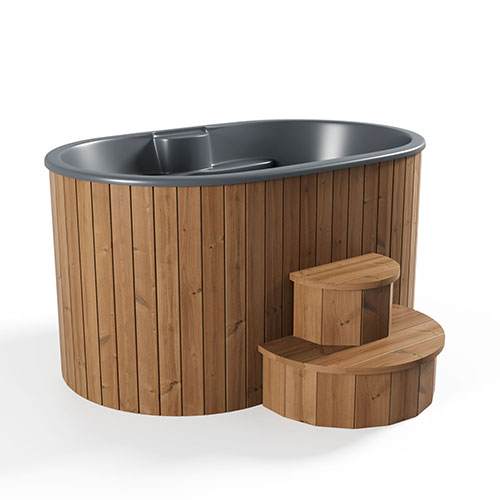 SaunaLife Model S2N Soak Series Home Cold/Hot Immersion Tub, Natural, Up to 2 Persons