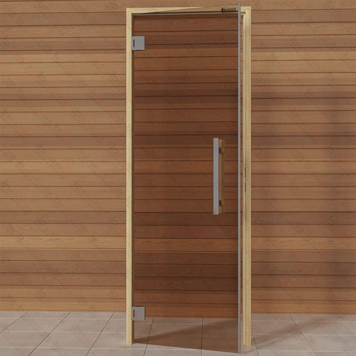 Alder Frame Door Benelux, Bronze Glass, 690×1890 mm (27 1/8″ x 74 3/8″) - West Coast Saunas - BSAUNAABGBDR