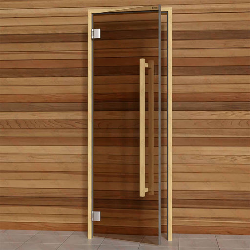 Alder Frame Door Benelux Square, Bronze Glass, 690×1890 mm (27 1/8″ x 74 3/8″) - West Coast Saunas - BSAUNAABGBSDR