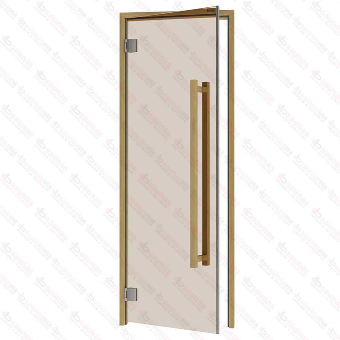 Alder Frame Door Benelux Square, Bronze Glass, 690×1890 mm (27 1/8″ x 74 3/8″) - West Coast Saunas - BSAUNAABGBSDR