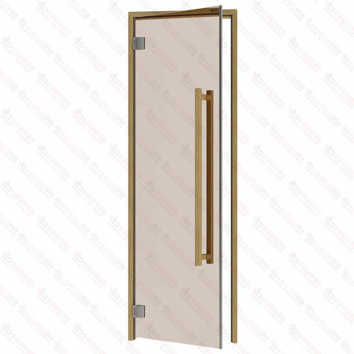 Alder Frame Door Benelux Square, Bronze Glass, 690×2090 mm (27 1/8″ x 82 1/4″) - West Coast Saunas - BSAUNAABGBSD2R