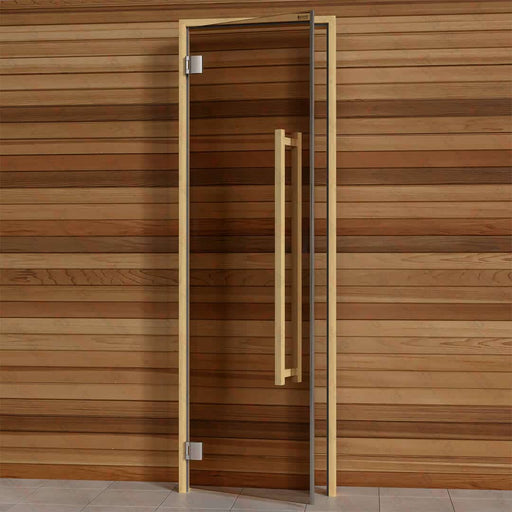 Alder Frame Door Benelux Square, Bronze Glass, 690×2090 mm (27 1/8″ x 82 1/4″) - West Coast Saunas - BSAUNAABGBSD2R