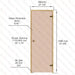 Alder Frame Door, Bronze Glass, 690×1890 mm (27 1/8″ x 74 3/8″) - West Coast Saunas - BSAUNAABGDR