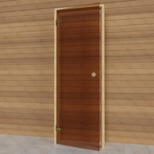 Alder Frame Door, Bronze Glass, 690×1890 mm (27 1/8″ x 74 3/8″) - West Coast Saunas - BSAUNAABGDR