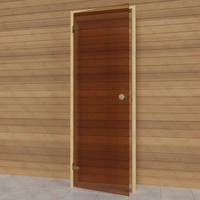 Alder Frame Door, Bronze Glass, 690×1890 mm (27 1/8″ x 74 3/8″) - West Coast Saunas - BSAUNAABGDR