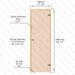 Alder Frame Door, Bronze Glass, 690×2090 mm (27 1/8″ x 82 1/4″) - West Coast Saunas - BSAUNAABGD2R