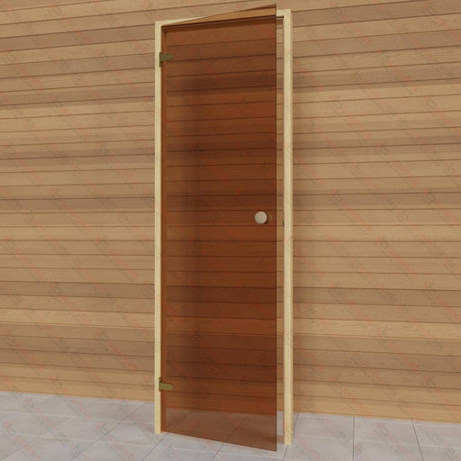Alder Frame Door, Bronze Glass, 690×2090 mm (27 1/8″ x 82 1/4″) - West Coast Saunas - BSAUNAABGD2R
