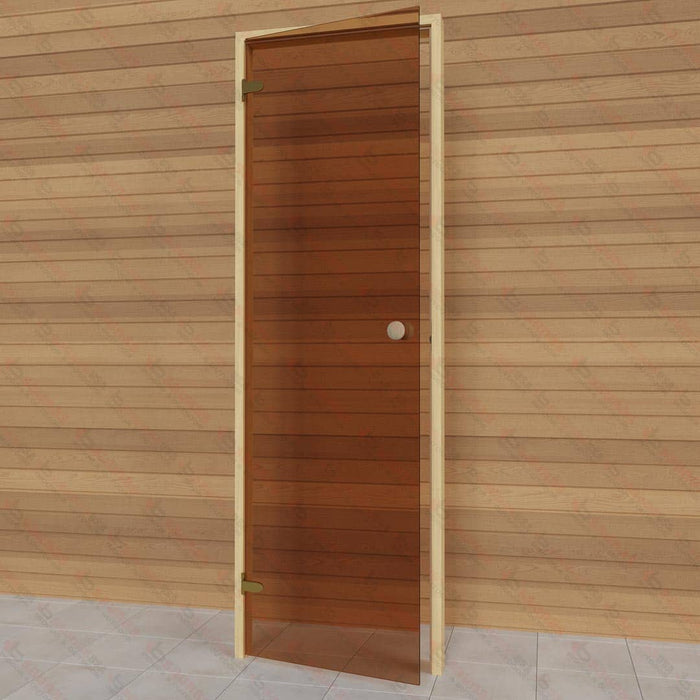 Alder Frame Door, Bronze Glass, 690×2090 mm (27 1/8″ x 82 1/4″) - West Coast Saunas - BSAUNAABGD2R