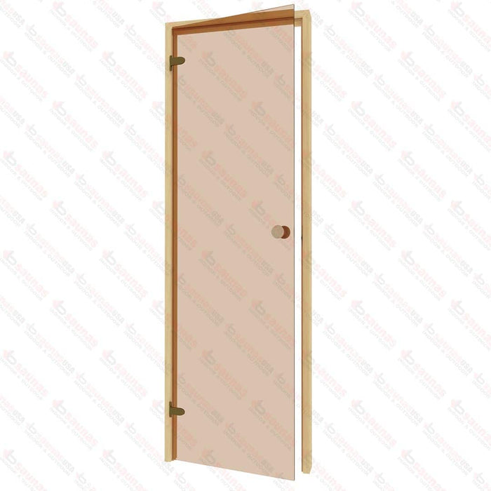 Alder Frame Door, Bronze Glass, 690×2090 mm (27 1/8″ x 82 1/4″) - West Coast Saunas - BSAUNAABGD2R