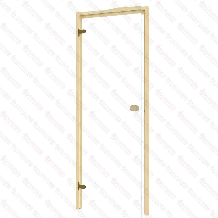 Alder Frame Door, Clear Glass, 690×1890 mm (27 1/8″ x 74 3/8″) - West Coast Saunas - BSAUNAACGDR