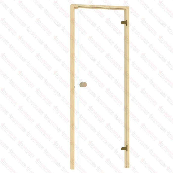 Alder Frame Door, Clear Glass, 690×1890 mm (27 1/8″ x 74 3/8″) - West Coast Saunas - BSAUNAACGDL