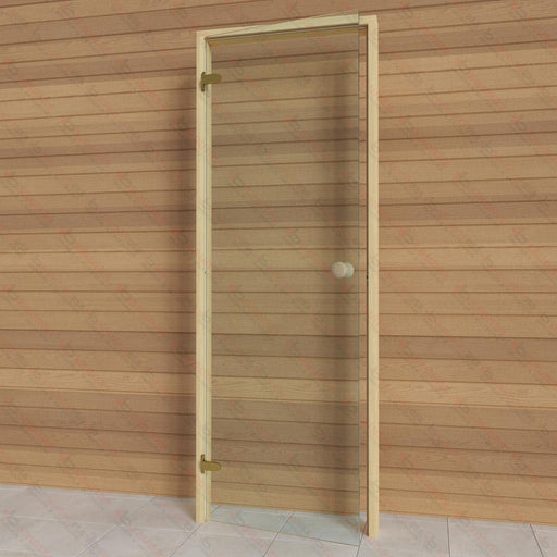 Alder Frame Door, Clear Glass, 690×1890 mm (27 1/8″ x 74 3/8″) - West Coast Saunas - BSAUNAACGDR