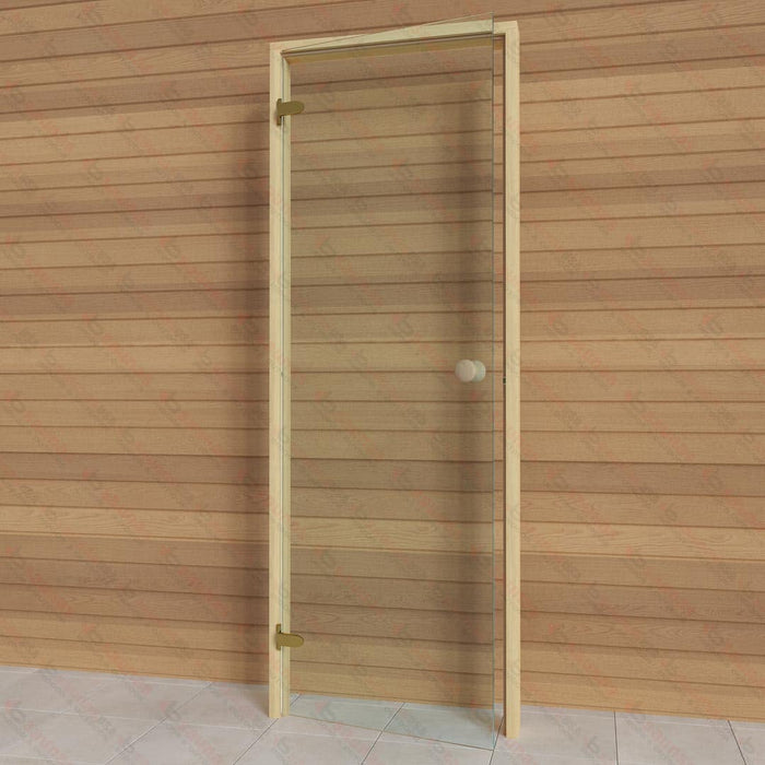 Alder Frame Door, Clear Glass, 690×1890 mm (27 1/8″ x 74 3/8″) - West Coast Saunas - BSAUNAACGDR