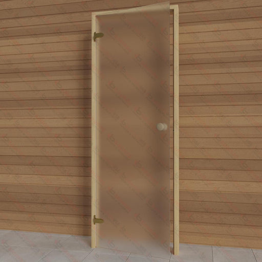 Alder Frame Door, Frosted Glass, 690×1890 mm (27 1/8″ x 74 3/8″) - West Coast Saunas - BSAUNAAFGDR