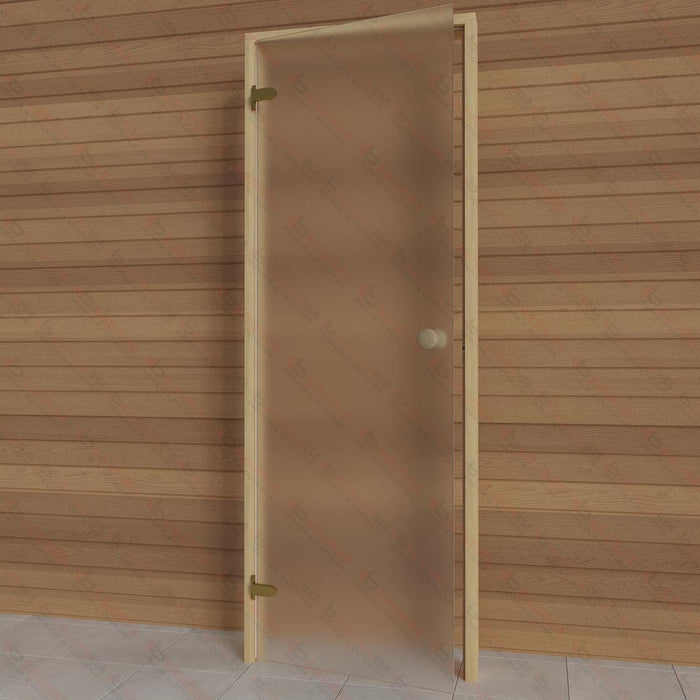 Alder Frame Door, Frosted Glass, 690×1890 mm (27 1/8″ x 74 3/8″) - West Coast Saunas - BSAUNAAFGDR