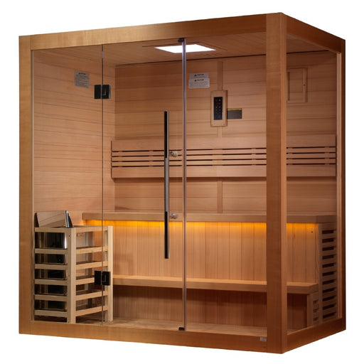 All Glass Front & Side Wall "Forssa" 3 Person Indoor Traditional Sauna - West Coast Saunas - GDI-7203-01
