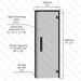 Aspen Black Frame Door Benelux, Grey Glass, 690×1890 mm (27 1/8″ x 74 3/8″) - West Coast Saunas - BSAUNAAGGBDR