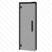 Aspen Black Frame Door Benelux, Grey Glass, 690×1890 mm (27 1/8″ x 74 3/8″) - West Coast Saunas - BSAUNAAGGBDR