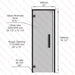 Aspen Black Frame Door Benelux, Grey Glass, 690×1890 mm (27 1/8″ x 74 3/8″) - West Coast Saunas - BSAUNAAGGBDL