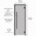 Aspen Black Frame Door Benelux Square, Grey Glass, 690×1890 mm (27 1/8″ x 74 3/8″) - West Coast Saunas - BSAUNAAGGBSDR