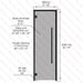 Aspen Black Frame Door Benelux Square, Grey Glass, 690×2090 mm (27 1/8″ x 82 1/4″) - West Coast Saunas - BSAUNAAGGBSD2L