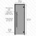 Aspen Black Frame Door Benelux Square, Grey Glass, 690×2090 mm (27 1/8″ x 82 1/4″) - West Coast Saunas - BSAUNAAGGBSD2R