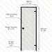 Aspen Black Frame Door Scan, Grey Glass, 690×1890 mm (27 1/8″ x 74 3/8″) - West Coast Saunas - BSAUNAABFGGDR