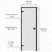 Aspen Black Frame Door Scan, Grey Glass, 690×1890 mm (27 1/8″ x 74 3/8″) - West Coast Saunas - BSAUNAABFGGDL