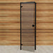 Aspen Black Frame Door Scan, Grey Glass, 690×2090 mm (27 1/8″ x 82 1/4″) - West Coast Saunas - BSAUNAAGGDR