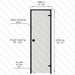 Aspen Black Frame Door Scan, Grey Glass, 690×2090 mm (27 1/8″ x 82 1/4″) - West Coast Saunas - BSAUNAAGGDR