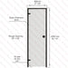 Aspen Black Frame Door Scan, Grey Glass, 690×2090 mm (27 1/8″ x 82 1/4″) - West Coast Saunas - BSAUNAAGGDL