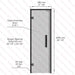 Aspen Black Frame Sauna Door Benelux, Grey Glass, 690×2090 mm (27 1/8″ x 82 1/4″) - West Coast Saunas - BSAUNAAGGB2DL