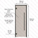 Aspen Black Frame Sauna Door Benelux Square, Bronze Glass, 690×1890 mm (27 1/8″ x 74 3/8″) - West Coast Saunas - BSAUNAABGBS2DL
